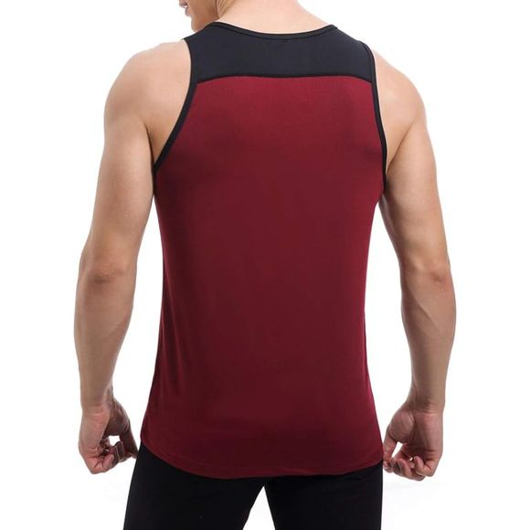 Tank Tops Quick Dry Athletic Gym Sleeveless Shirts Running Workout Jogging Red,L - Picture 2 of 6